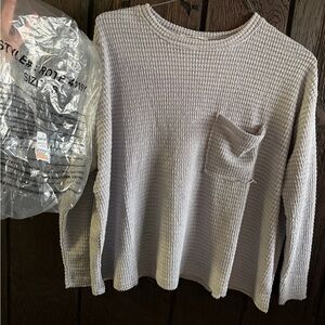 Woman’s Zenana Gray Crop Waffle Knit Sweater